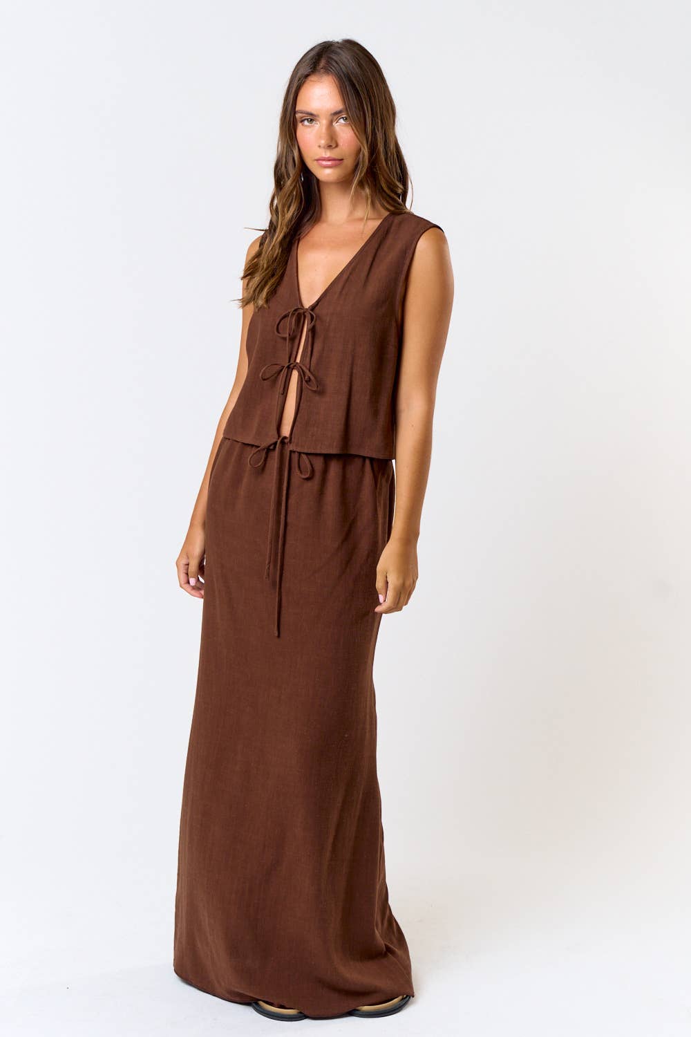 BK22698-1 LINEN MAXI SKIRT