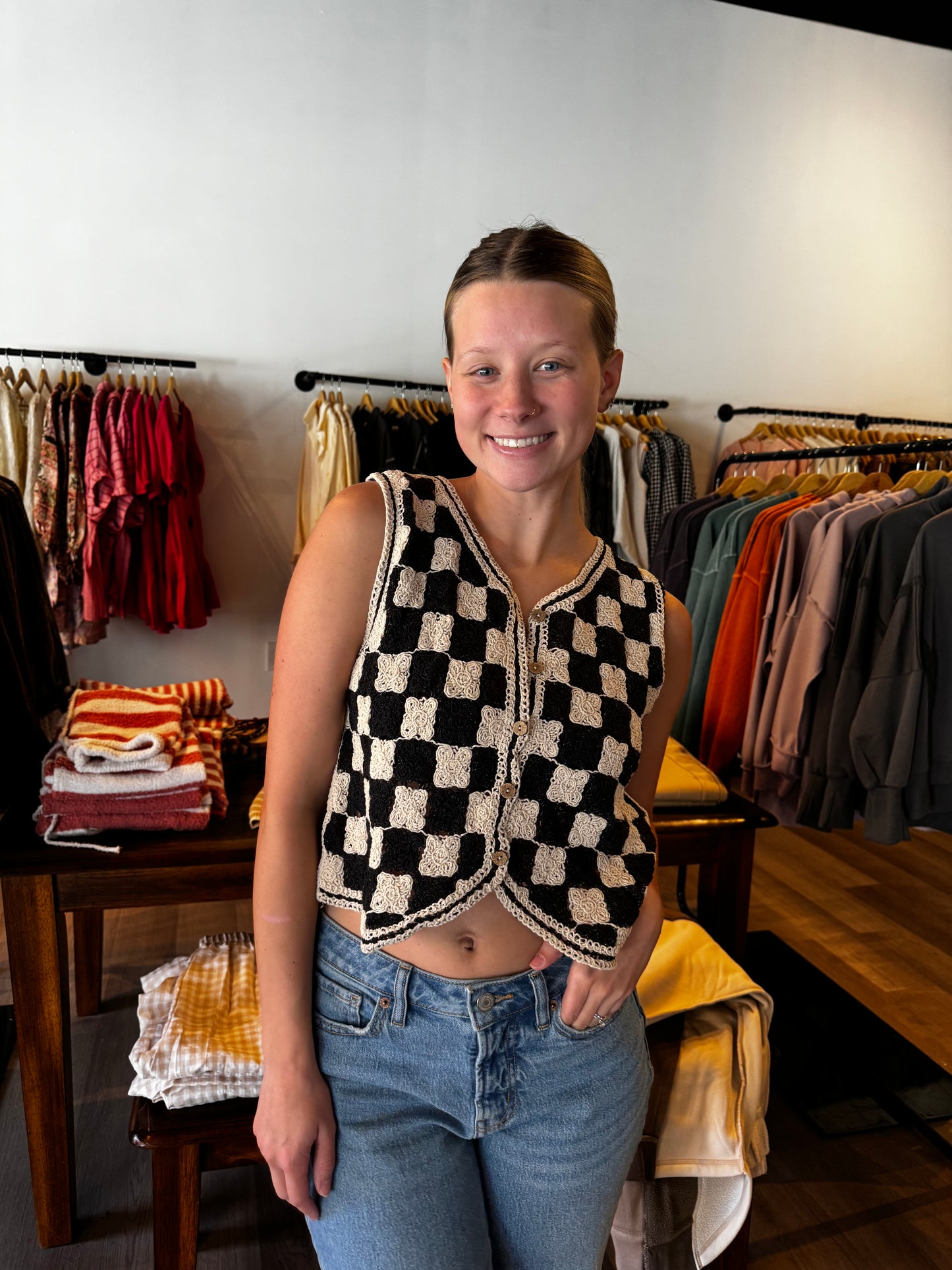 Checkerboard Crotchet Vest