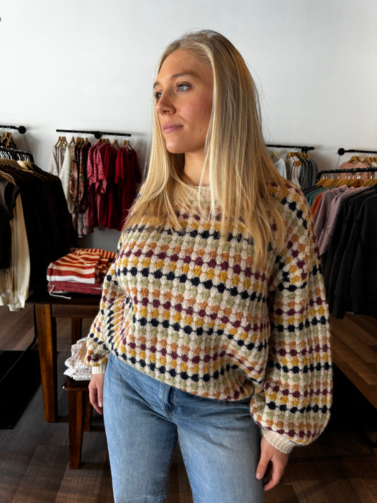 Multicolor striped knit sweater