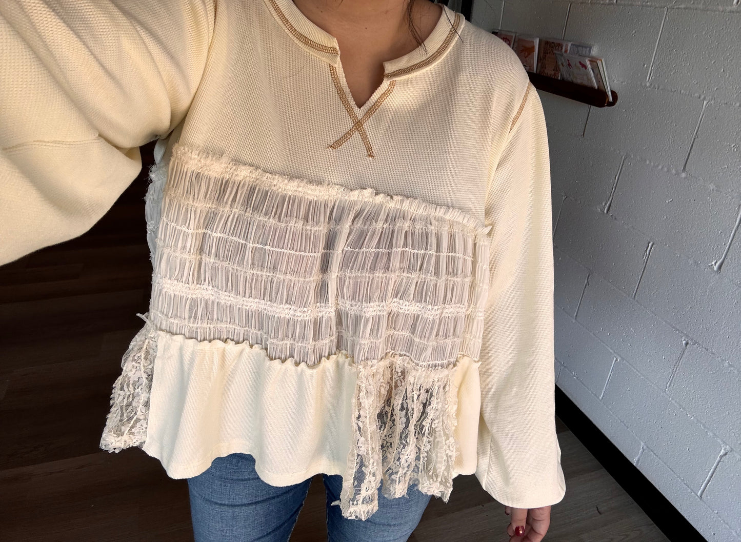 Harper long sleeve lace top