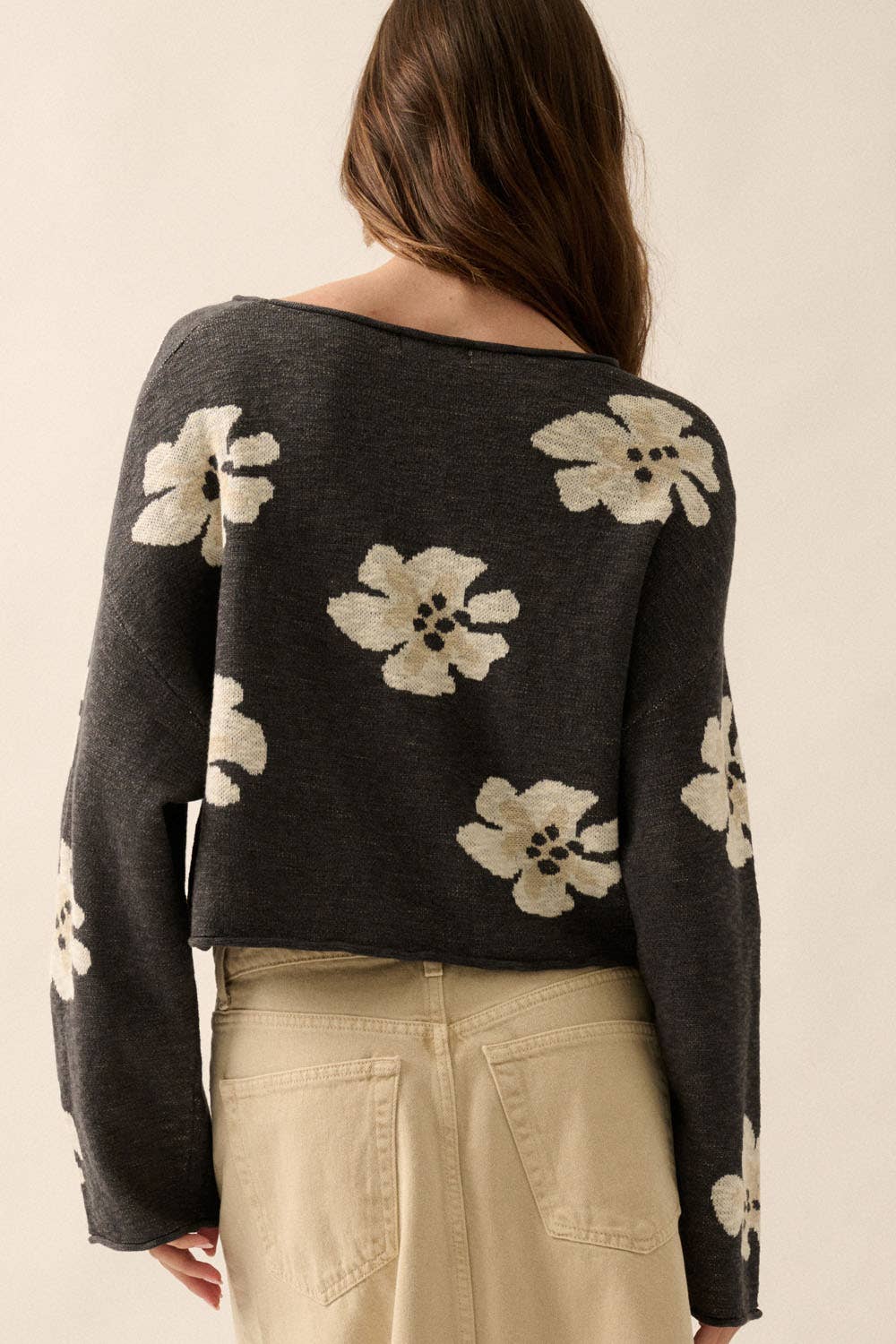 Floral Cropped Sweater